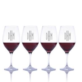 Recipient Monogrammed Riedel Wine Cabernet Merlot Glass Personalized Gift